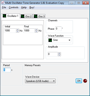Click to view MultiTone Generator 1.9 screenshot