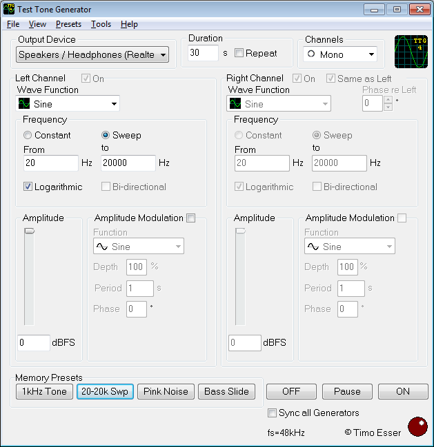 Test Tone Generator